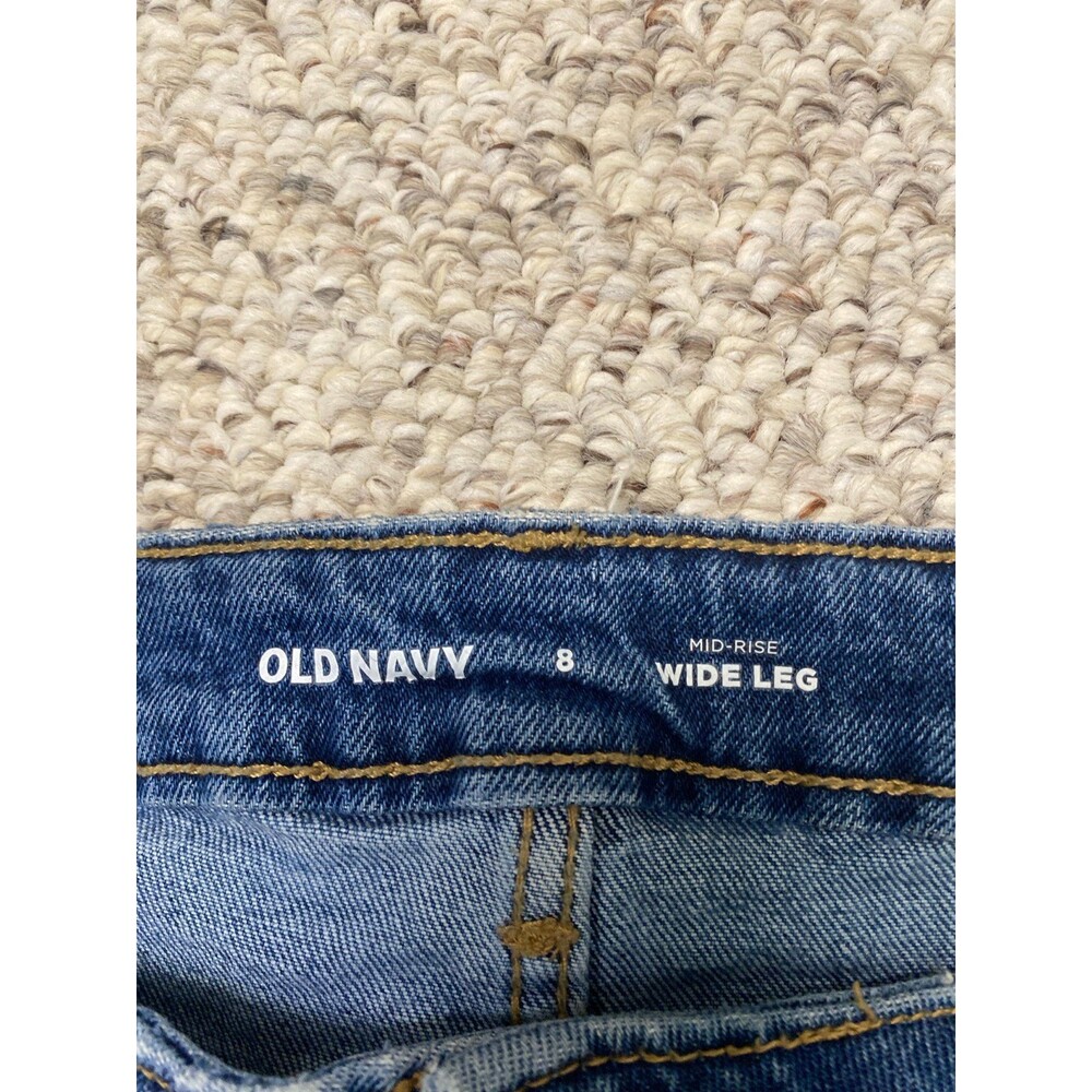 Old Navy Mid Rise Wide Leg Women's Size 8 Denim Jeans - Picture 7 of 8